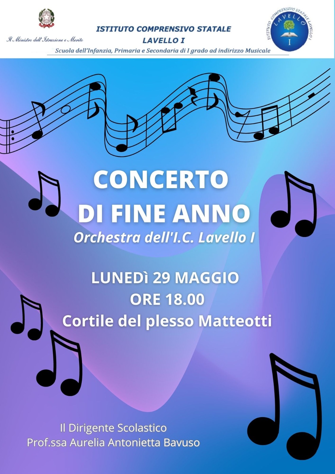 locandina decorativa concerto fine anno 2023